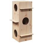 vidaXL Kattenhuis 43x43x90 cm massief grenenhout, Verzenden, Nieuw