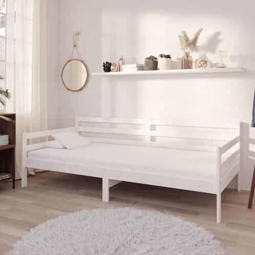 vidaXL Slaapbank met matras massief grenenhout wit 90x200 cm, Huis en Inrichting, Slaapkamer | Bedden, Nieuw, Verzenden