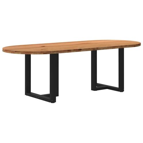 vidaXL Eettafel 240x100x74 cm ovaal massief eikenhout, Huis en Inrichting, Tafels | Eettafels, Nieuw, Verzenden