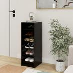 vidaXL Schoenenkast 31,5x35x90 cm bewerkt hout zwart, Verzenden, Nieuw