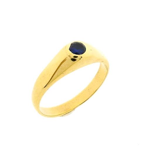 Gouden solitair ring met saffier (geelgouden solitair ring), Bijoux, Sacs & Beauté, Bagues, Enlèvement ou Envoi