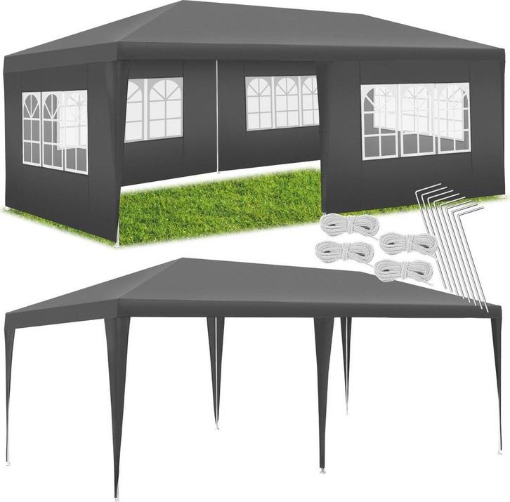 Partytent - 3x6m - Paviljoen - Grijs - Tectake •, Tuin en Terras, Overige Tuin en Terras, Verzenden