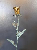 Beeld, Bronzen roos - 34 cm - Brons, Steen