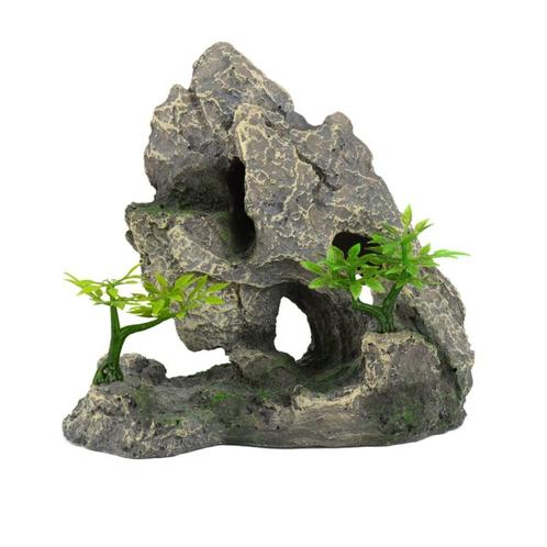 Overhangende rots met tempel / Aquarium decoratie As-921, Dieren en Toebehoren, Vissen | Aquaria en Toebehoren, Nieuw, Verzenden
