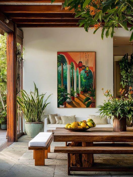 E. García - LA HACIENDA COLOMBIANA XL (NO RESERVE), Antiek en Kunst, Kunst | Schilderijen | Modern