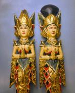 2 Golden Balinese Gods 49 cm - Statue - Indonésie (Sans Prix