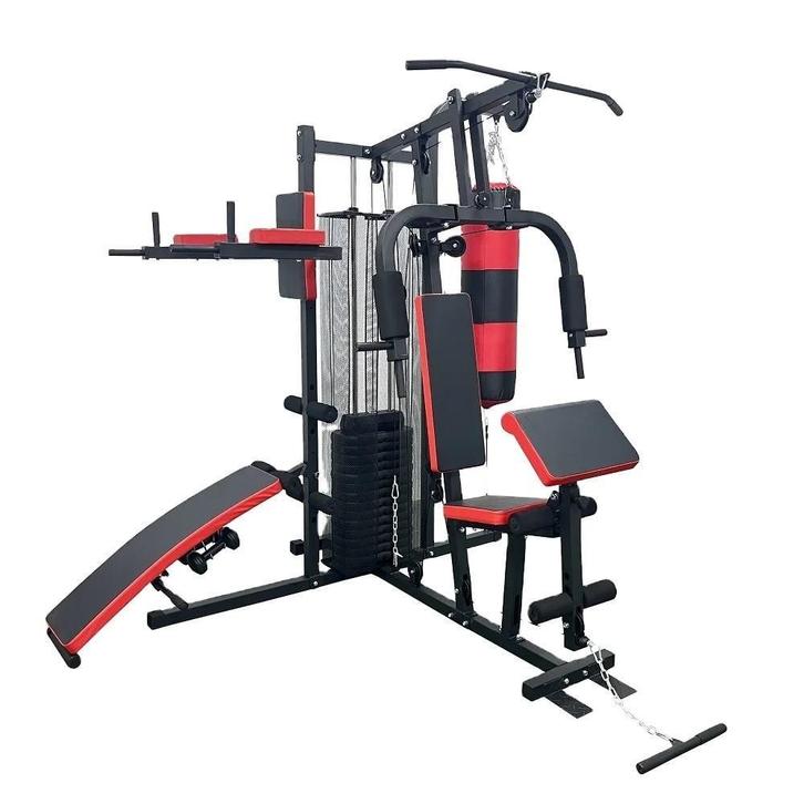 Krachtstation - home gym - met 68 kg gewicht - en bokszak, Sport en Fitness, Fitnessapparatuur, Nieuw, Ophalen of Verzenden