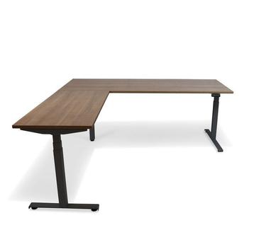 BEKANT Bureau d'angle gauche assis/debout, plaqué chêne blanchi/blanc,  160x110 cm - IKEA