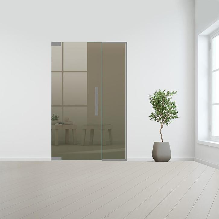 Glazen binnendeur met zijlicht zonder kozijn RVS beslag-Link, Doe-het-zelf en Bouw, Glas en Ramen, Nieuw, Verzenden