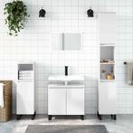 vidaXL Badkamerkast 58x33x60 cm bewerkt hout hoogglans wit, Huis en Inrichting, Badkamer | Badkamermeubels, Verzenden, Nieuw