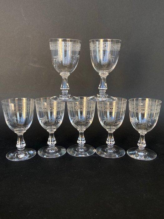 Att. à St Louis - Drinkset - Prachtige reeks van 7 glazen -, Antiek en Kunst, Antiek | Glaswerk en Kristal