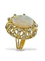 Ring - 18 karaat Geel goud, Damesring van 18k geelgoud met, Handtassen en Accessoires, Ringen, Nieuw