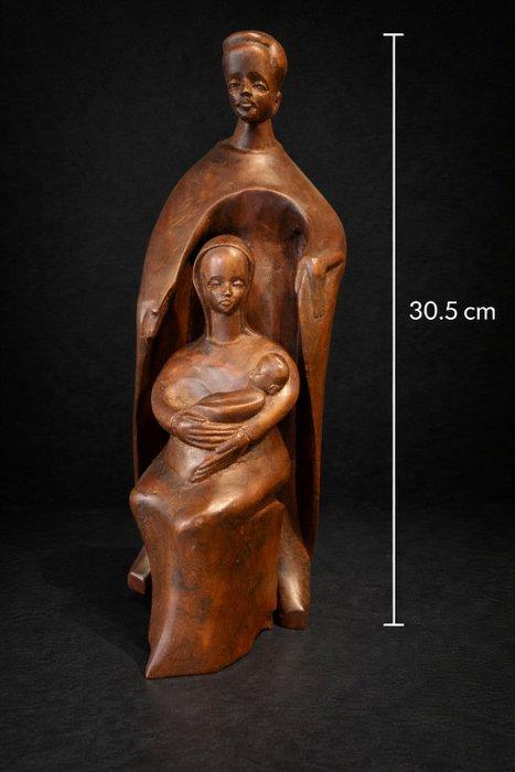 Beeld, Heilige familie Afrikaanse stijl - 31.5 cm - Hout, Antiquités & Art, Antiquités | Livres & Manuscrits