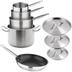 Pannenset | RVS | 0.9/1.5/3/7L | Div. Warmtebronnen | 5, Verzenden, Nieuw in verpakking