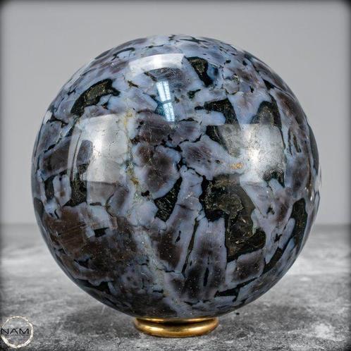 Sphère rare en gabbro indigo , Madagascar- 1136.16 g, Verzamelen, Mineralen en Fossielen