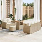 vidaXL Tuinbank Set met kussen 8 pcs Beige en Crème poly, Tuin en Terras, Verzenden, Nieuw