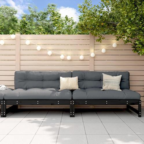 vidaXL Canapés centraux de jardin 2 pcs noir 120x80 cm, Jardin & Terrasse, Ensembles de jardin, Neuf, Envoi