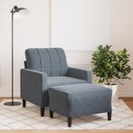 vidaXL Fauteuil met voetenbank 60 cm fluweel donkergrijs, Verzenden, Nieuw