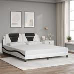 vidaXL Bedframe met hoofdbord kunstleer wit en zwart 180x200, Huis en Inrichting, Slaapkamer | Bedden, Verzenden, Nieuw