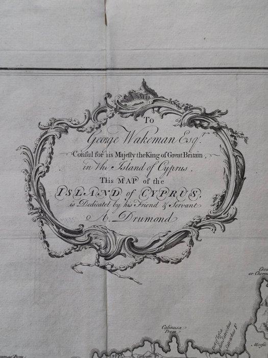 Cyprus - Cyprus; Alexander Drummond - Map of the Island of, Boeken, Atlassen en Landkaarten