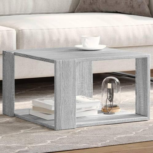 vidaXL Salontafel 51,5x51,5x30 cm bewerkt hout grijs sonoma, Huis en Inrichting, Tafels | Salontafels, Nieuw, Verzenden