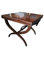 Mid century flip top walnut square coffe table - Salontafel, Antiek en Kunst