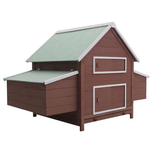 vidaXL Kippenhok 157x97x110 cm hout bruin, Dieren en Toebehoren, Knaagdieren en Konijnen | Hokken en Kooien, Nieuw, Verzenden