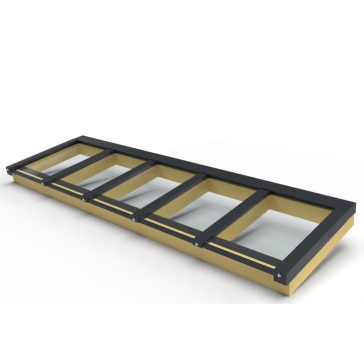 Zelfbouw lichtstraat 5 vak lessenaarsdak 3750x1000mm-BENG Va, Doe-het-zelf en Bouw, Dakpannen en Dakbedekking, Nieuw, Verzenden