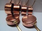 Magnifique lot 2 sauteuses cuivre étain et 4 casseroles