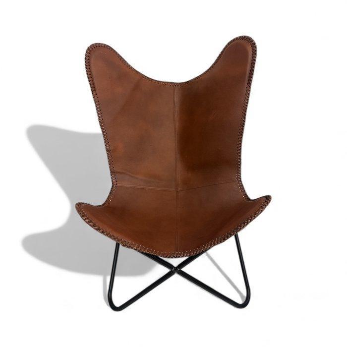 Fauteuil - Vlinderstoel - Leder, Metaal - Vlinderstoel -, Antiek en Kunst, Curiosa en Brocante