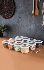 Set van 12 bewaarbakjes Kara | Heritage, Huis en Inrichting, Keuken | Tupperware, Verzenden, Nieuw, Wit