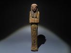 Oud-Egyptisch Hout Polychrome Shabti met hiërogliefen. Nieuw, Collections