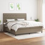 vidaXL Sommier à lattes de lit avec matelas Taupe, Maison & Meubles, Verzenden, Neuf