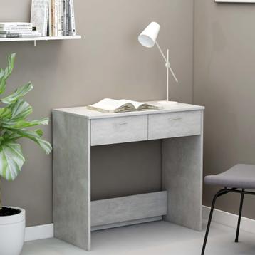 vidaXL Bureau 80x40x75 cm bewerkt hout betongrijs, Huis en Inrichting, Bureaus, Verzenden, Nieuw