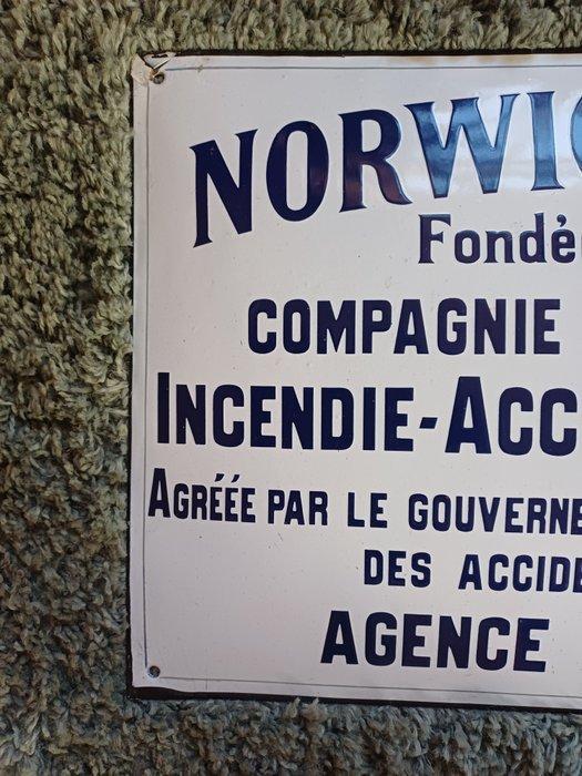 NORWICH UNION - Emaille bord - Emaille, Antiek en Kunst, Antiek | Wandborden en Tegels