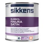 Sikkens Rubbol Finura Satin Wit 5L, Doe-het-zelf en Bouw, Verf, Beits en Lak, Verzenden, Nieuw, Wit
