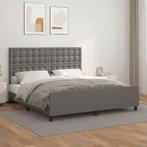 vidaXL Bedframe met hoofdbord kunstleer grijs 180x200 cm, Huis en Inrichting, Verzenden, Nieuw