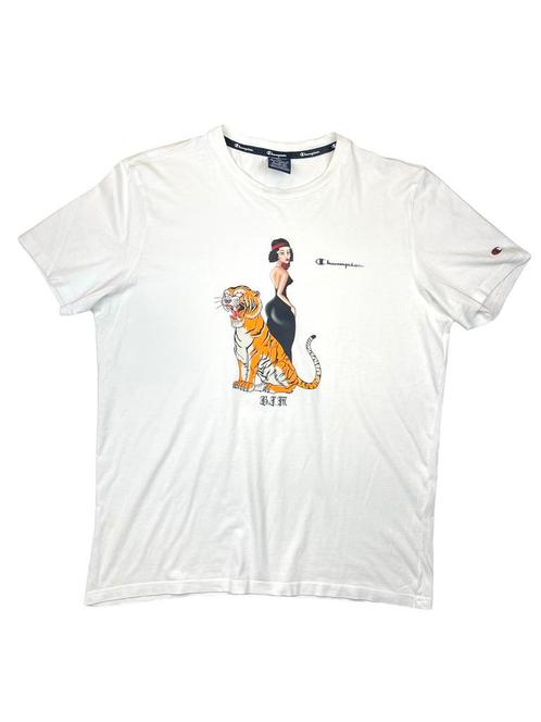 Champion T-Shirt (Tiger design, reworked) Maat XL, Handtassen en Accessoires, Overige Accessoires, Ophalen of Verzenden