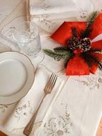 Tovaglia lino Ricamata a mano + 12 tovaglioli - Nappe (13) -