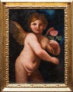 Scuola emiliana (XVII) - Putto con rosa, Antiek en Kunst