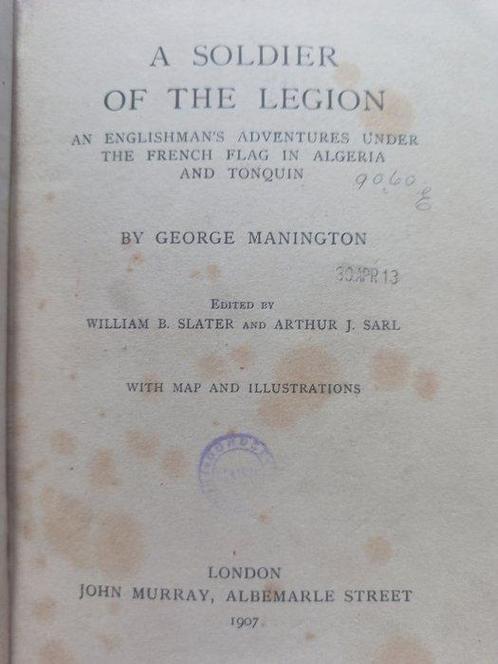 George Manington - A Soldier of the Legion. An Englishmans, Antiquités & Art, Antiquités | Livres & Manuscrits