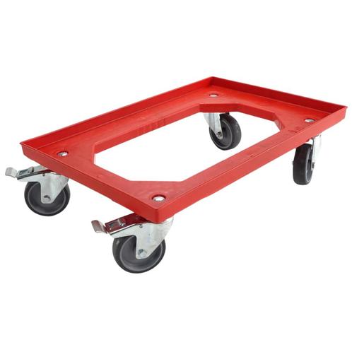 Dolly 60x40x15 Rood met 2 zwenkwielen en 2 wielen met rem, Zakelijke goederen, Kantoor en Winkelinrichting | Magazijn, Stelling en Opslag