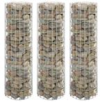 vidaXL Gabion plantenbakken 3 st rond verhoogd Ø30x100 cm, Tuin en Terras, Verzenden, Nieuw