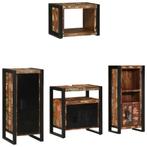 vidaXL Badkamermeubel Set 4 pcs Meerkleurig Massief, Huis en Inrichting, Badkamer | Badkamermeubels, Verzenden, Nieuw
