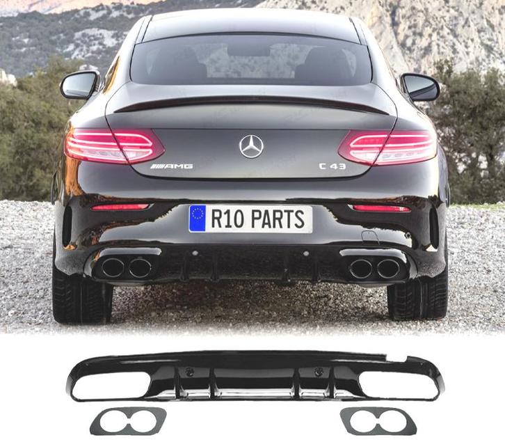 Diffuseur Pour Mercedes W205 C205 Coupe Amg 14-18 Look C43 N, Auto-onderdelen, Carrosserie, Verzenden