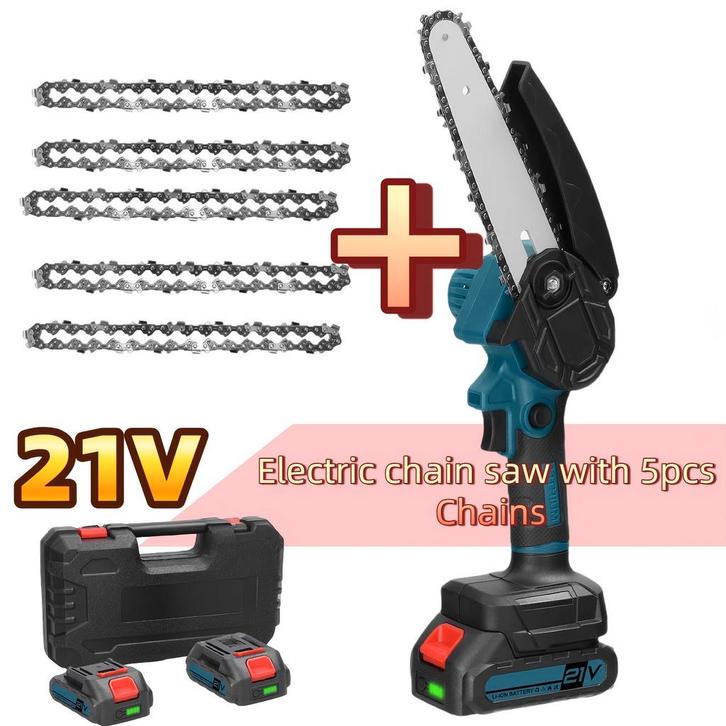 Dradenloze Kettingzaag van LIXADA 21V met 5 Kettingen & 2 Ba, Doe-het-zelf en Bouw, Gereedschap | Overige machines, Verzenden