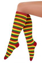 Lange Sokken Rood Geel Groen Streepjes 36-41 Carnaval Limbur, Kleding | Dames, Nieuw, Ophalen of Verzenden
