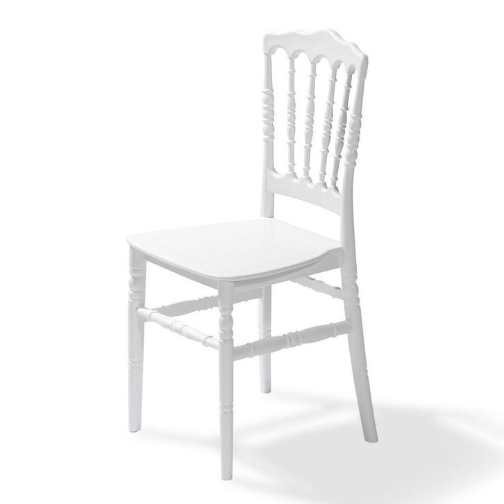 Wedding Chair Napoleon | Wit | Stapelbaar |, Zakelijke goederen, Horeca | Keukenapparatuur, Nieuw in verpakking, Verzenden