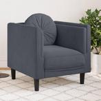 vidaXL Fauteuil avec coussin gris foncé velours, Verzenden, Neuf