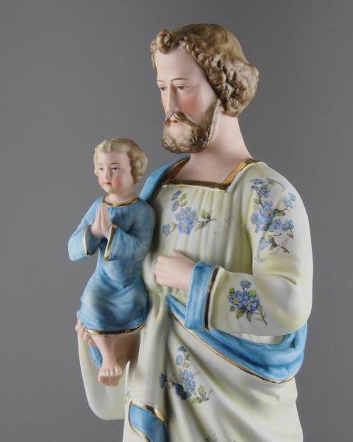 Figurine - Jozef met Kind - Biscuit de porcelaine, Antiek en Kunst, Antiek | Boeken en Manuscripten